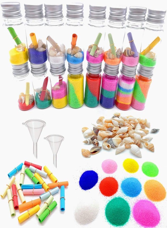 Guaishou DIY Sand Art and Crafts Kit Wishing Bottles Colorful Sands Beach Sea Shells Message Paper - Image 3